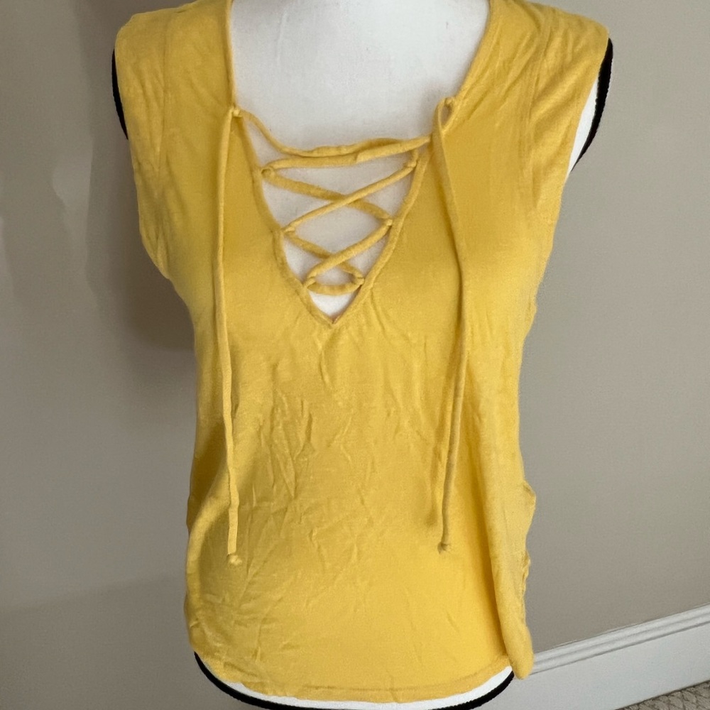 Splendid lace up tank